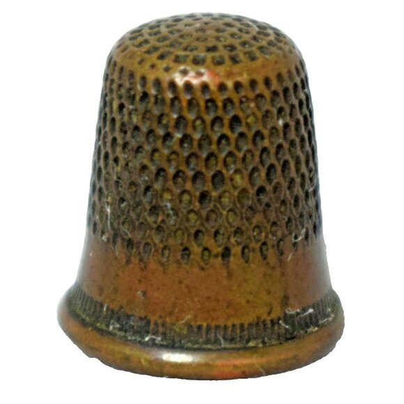 Antique Childrens Small 5/8 inch Copper Thimble - Picture 2 of 4
